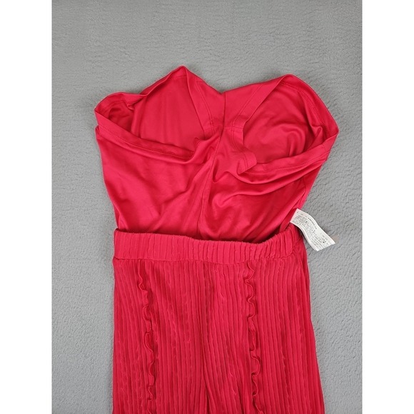 Zara Women's Small Pink Pants Pleated Ruffled Flare Elastic Waistband BOHO - Picture 8 of 12